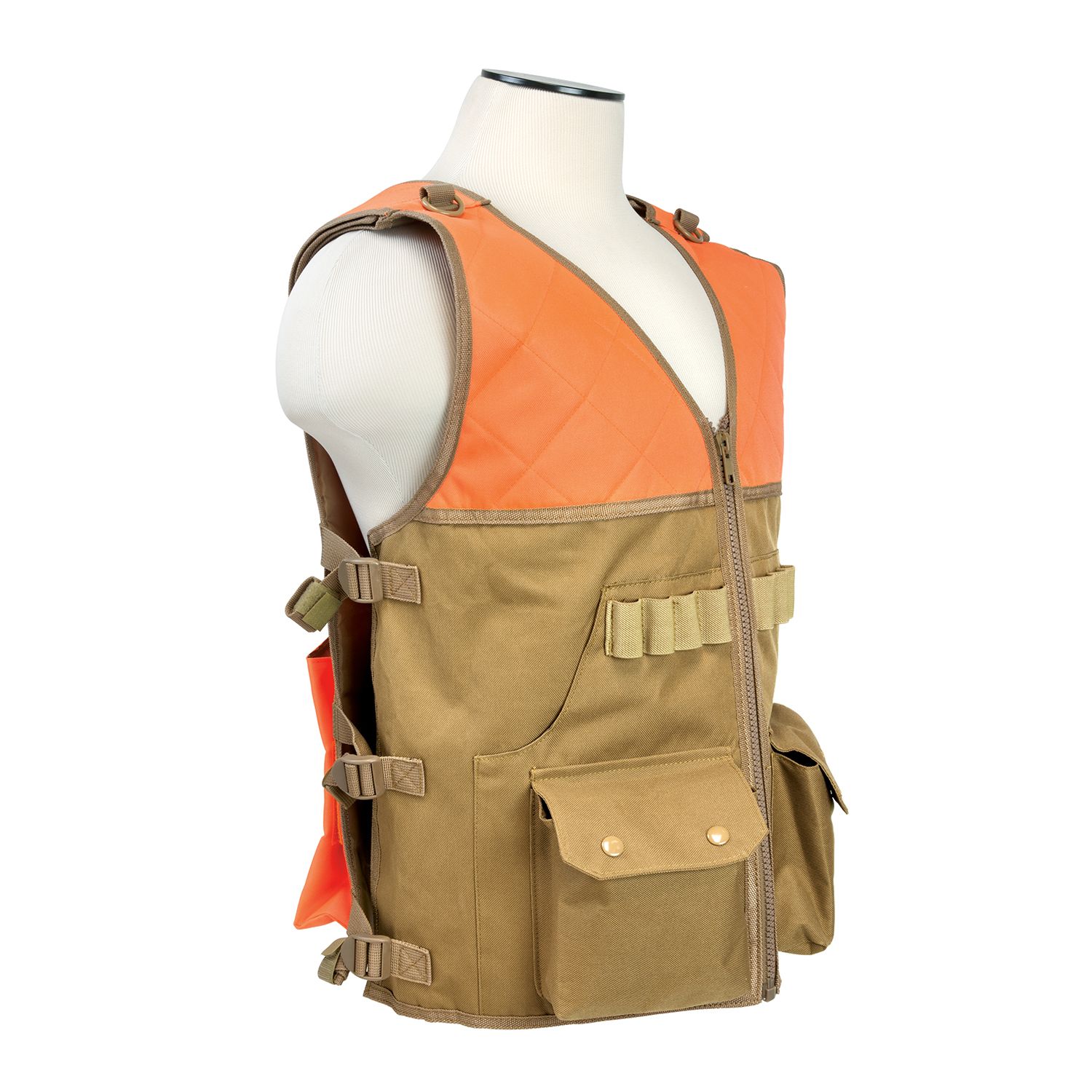 Hunting Vest/Blaze Orange And Tan